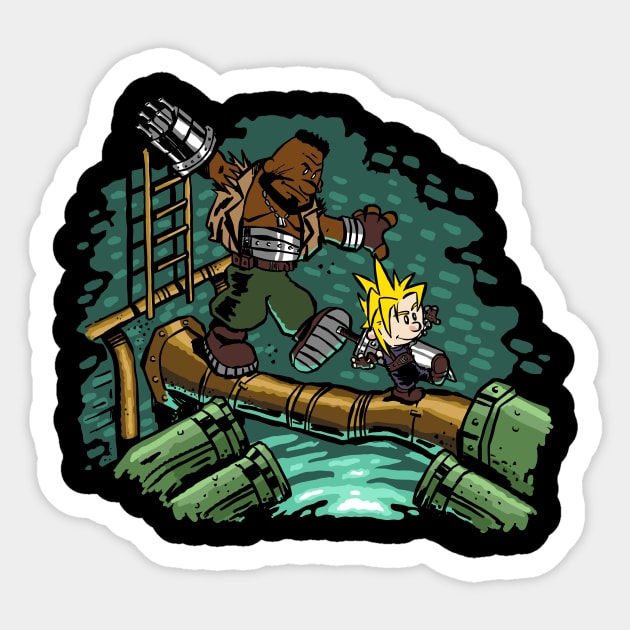 Barret and Cloud Sticker by demonigote